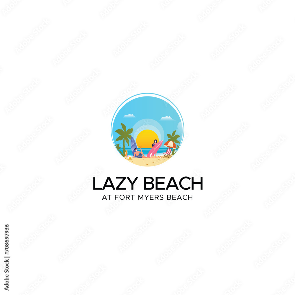 vector gradient beach club logo design vector gradient beach club logo design