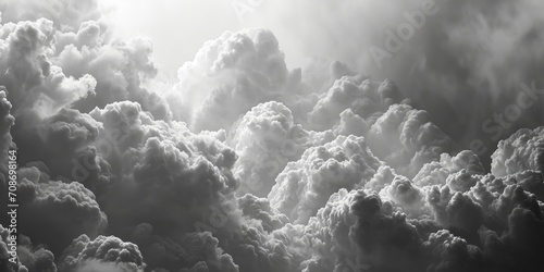 A black and white photo of a cloudy sky. Ideal for adding a dramatic touch to any project