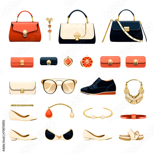 set of accessories icons