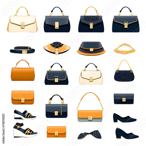 set of shoes and bags generative AI 