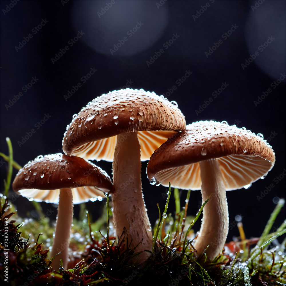 Fototapeta premium Mushroom Magic: A Photographic Journey of Discovery and Wonder in the Humid Forests