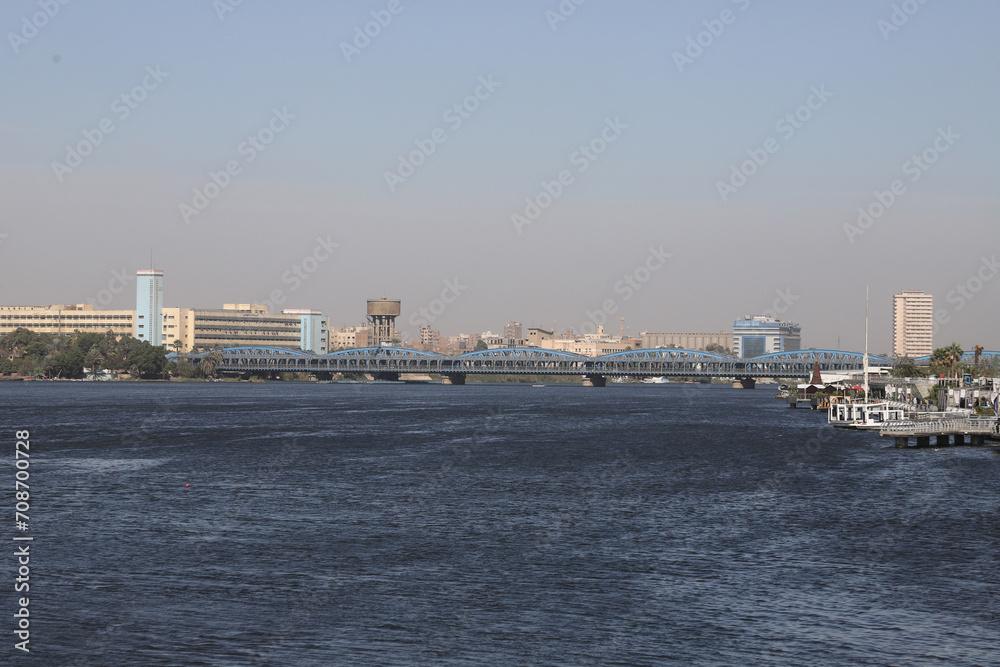 A steel bridge on the Nile