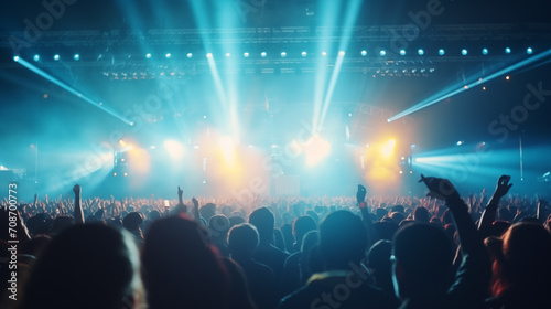 Crowd of people dancing at concert © CruelOwl