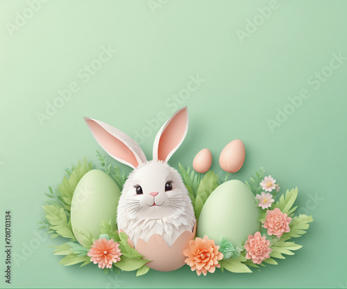 easter design, easter eggs and flowers , Generative ai  © 212-Art