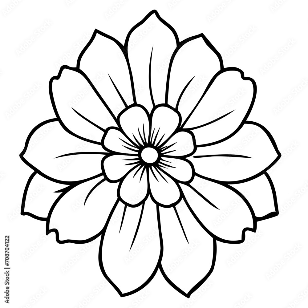 Hand drawn simple flower illustration