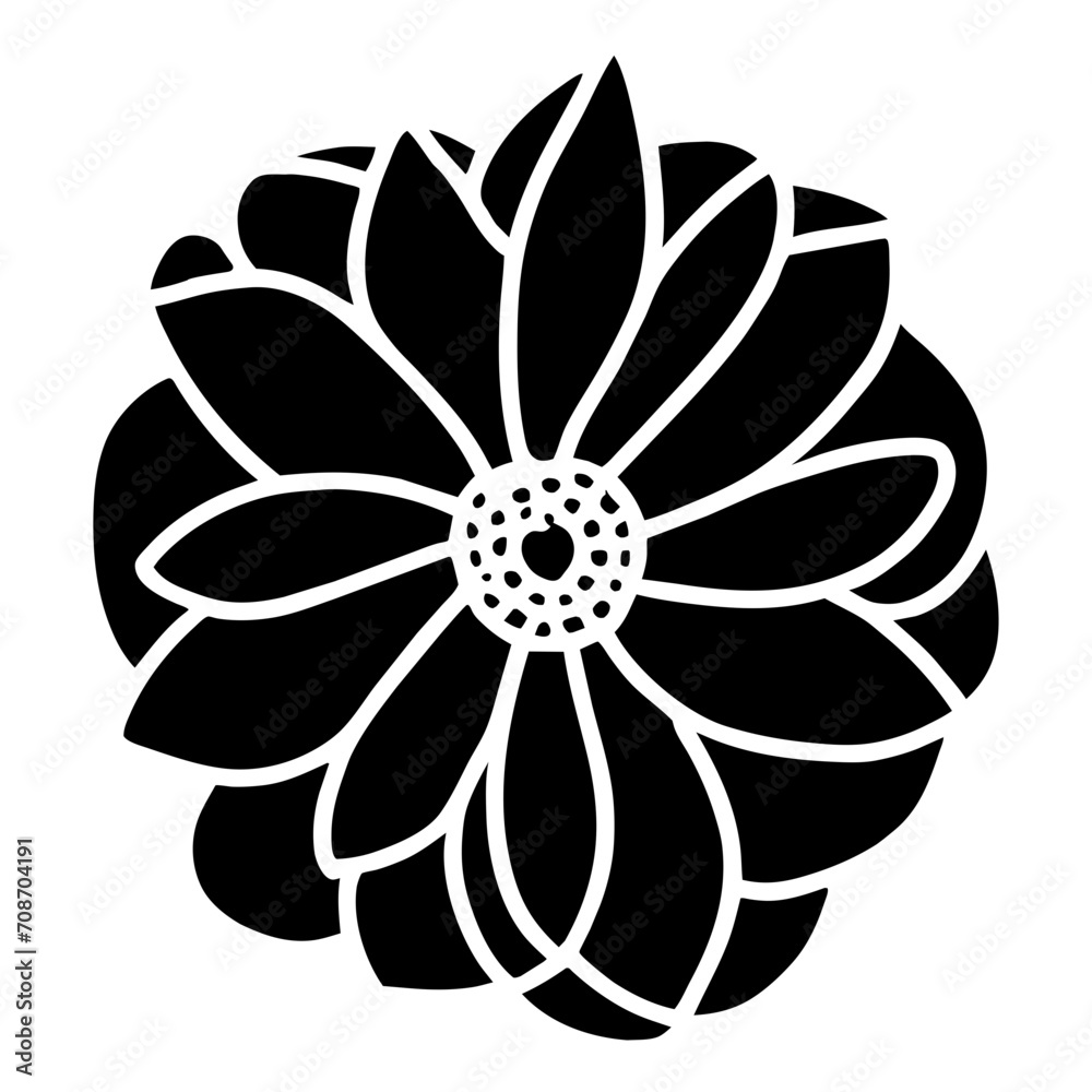 Hand drawn simple flower illustration Hand drawn simple flower illustration