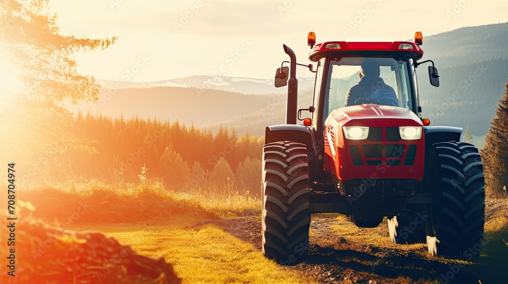 The beauty of spring unfolds as the tractor plants the seeds of growth. The beauty of spring unfolds as the tractor plants the seeds of growth.