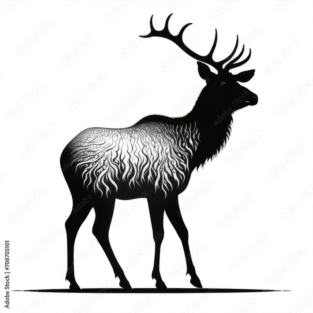 Obraz premium deer silhouette vector
