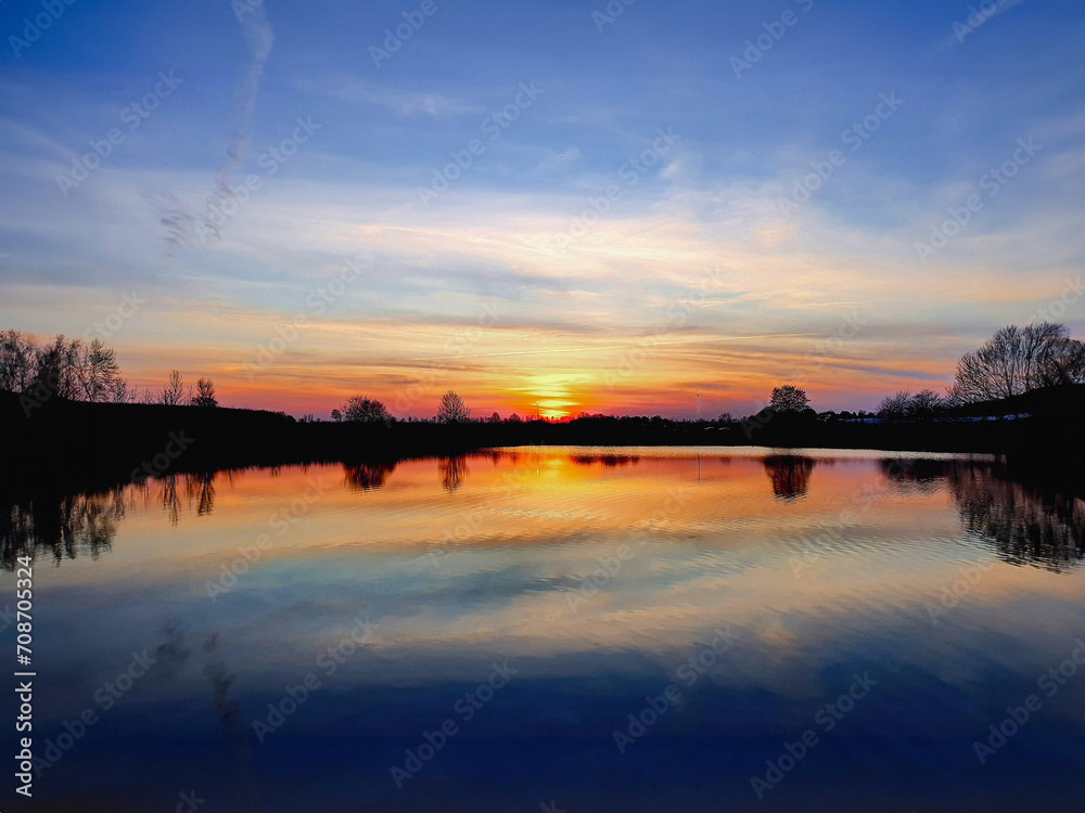 Sunset on the water.