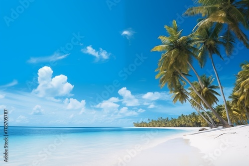 Palm on the beach, white beach with palm trees beautiful stock photo cover vacation ocean sea nature sand