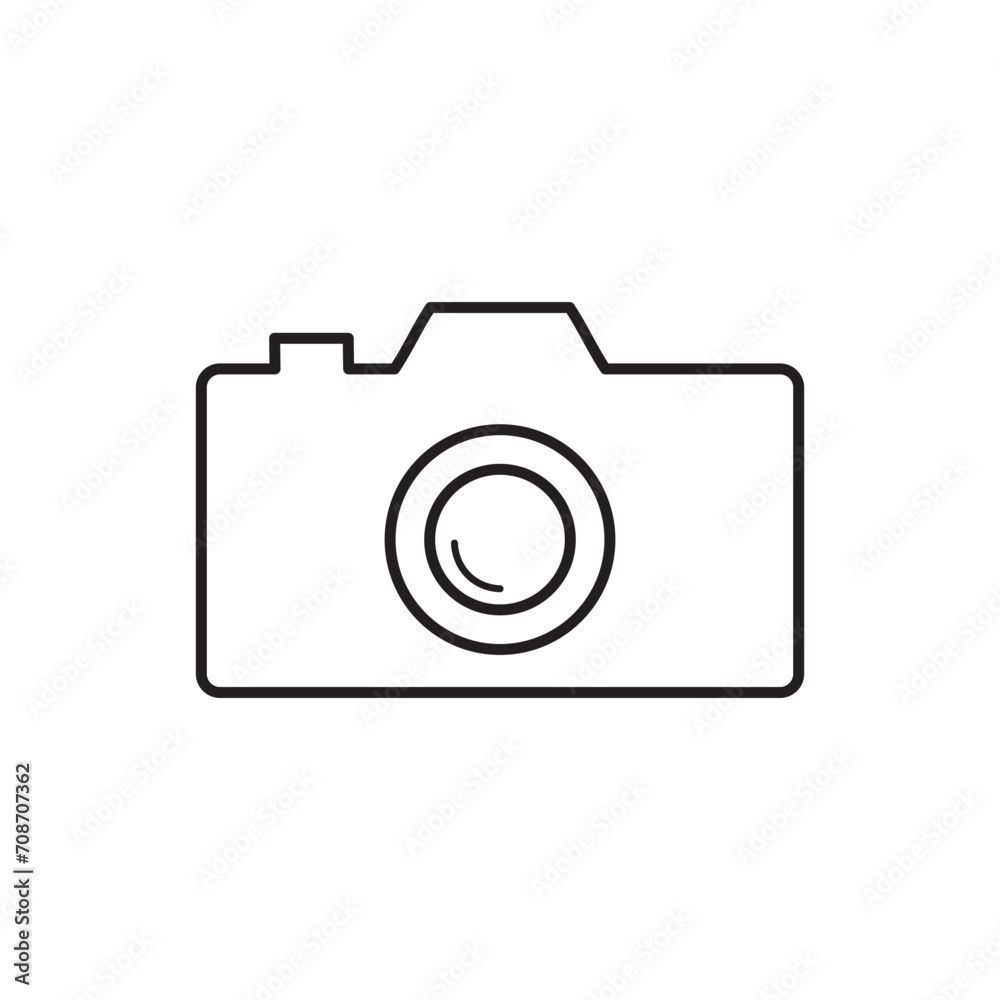 Camera icon vector for web and mobile app. photo camera sign and symbol. photography icon.
icon editable stroke, sign, symbol outline line button isolated on white