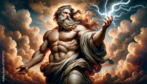 Zeus god of thunder from Greek mythology photo