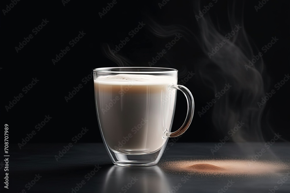 Cup of creamy coffee on dark background. Cup of creamy coffee on dark background.