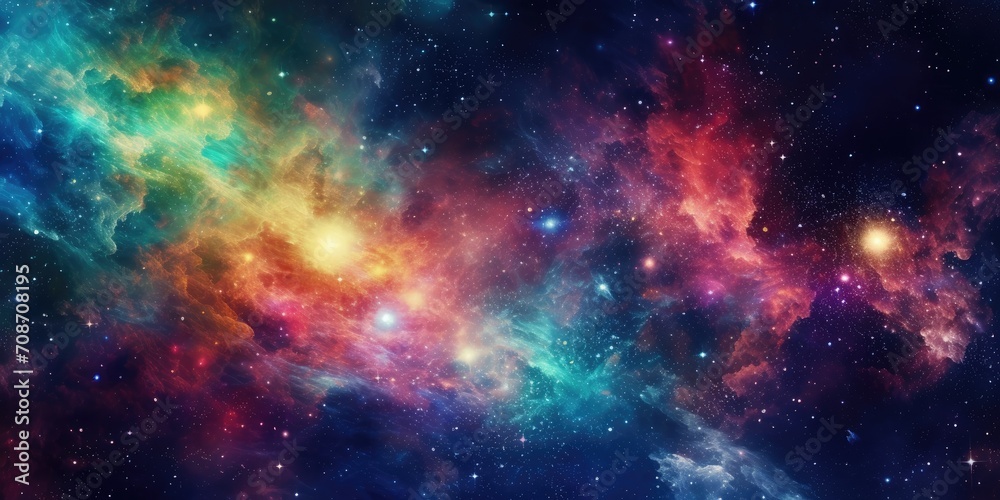 It's like being in space with stars, planets, and cosmic colors. 