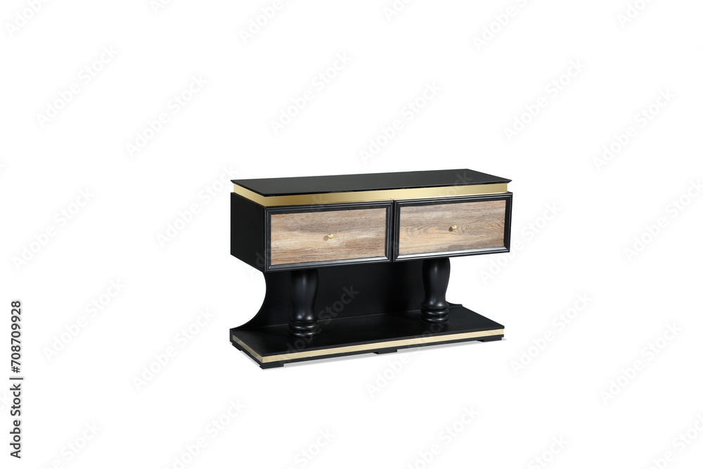 Black and Brown modern wood bedside table isolated on white background Black and Brown modern wood bedside table isolated on white background