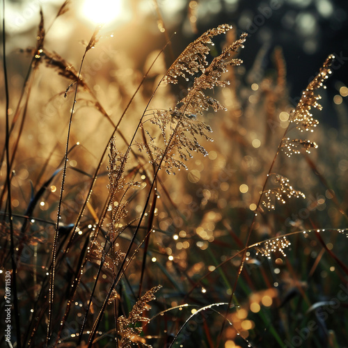 close-up of dry plants in a field