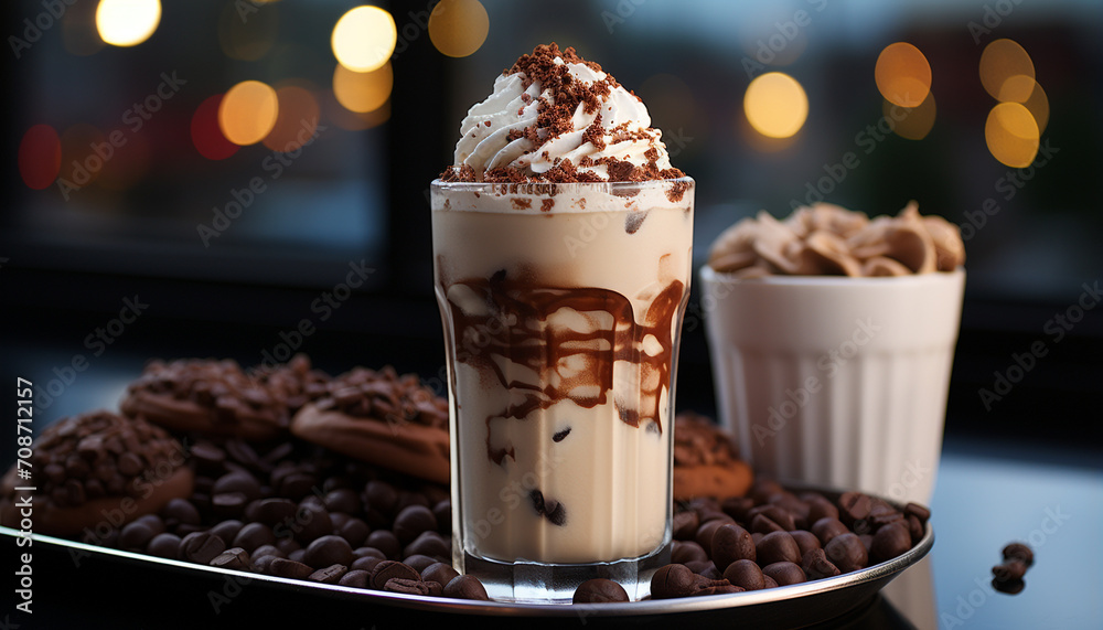 Freshness and indulgence in a gourmet chocolate coffee dessert generated by AI Freshness and indulgence in a gourmet chocolate coffee dessert generated by AI