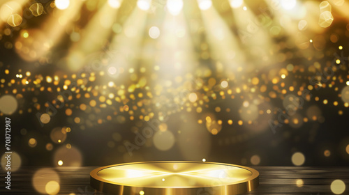 Golden scene with light rays effect. arabic showy vibe background