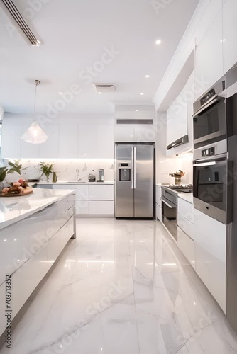 Modern and contemporary kitchen design with LED and sleek design	