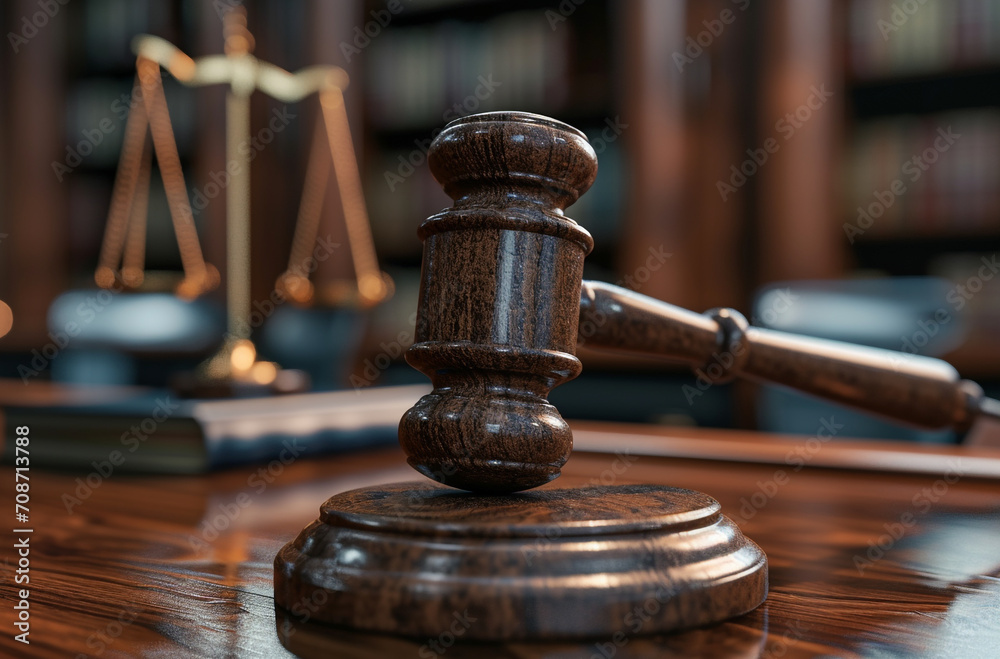 Judge's gavel hammer for adjudication in courtroom. Wooden auction hammer with a wooden stand. Law and justice concept. Judge's gavel hammer for adjudication in courtroom. Wooden auction hammer with a wooden stand. Law and justice concept.