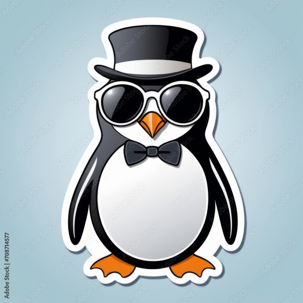 Obraz premium penguin with glasses