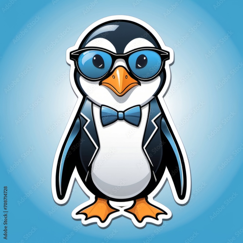 Obraz premium penguin with glasses