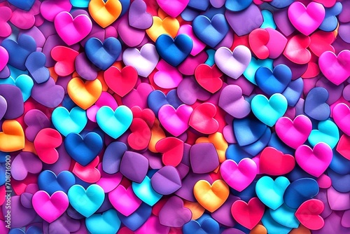 Valentine's day background with colorful hearts. 