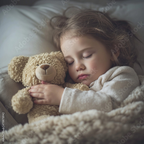 Child Asleep with Teddy Bear