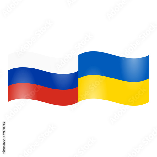 National flag of Russia and Ukraine	
