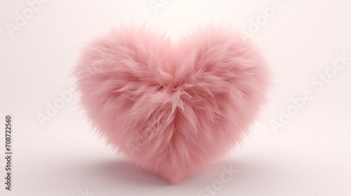 Light pink heart with short hair on a pink background