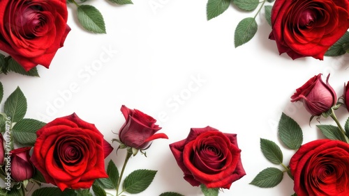 A lot of beautiful red roses. Beautiful festive background with place for text.