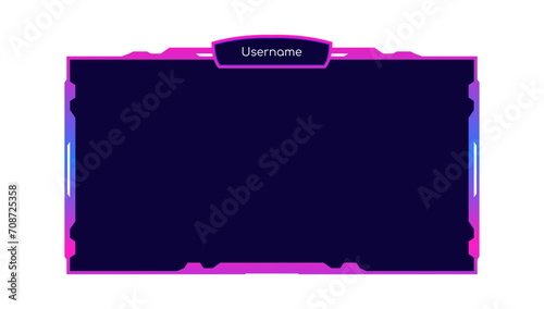 Live stream interface overlay frames for gamer broadcast or streaming. Game panel interface. Vector illustration