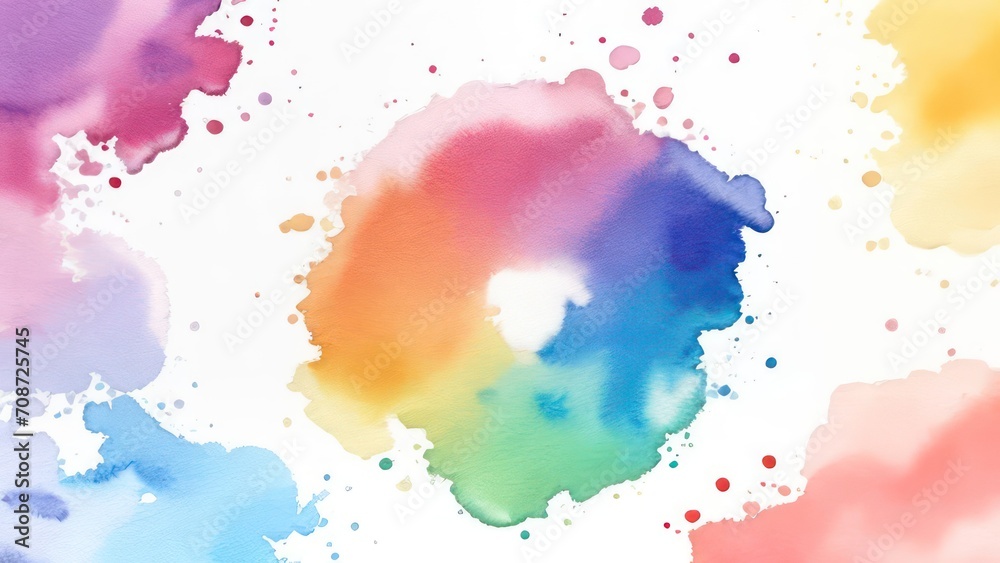 Light background with multi-colored watercolor stain