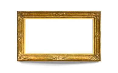 The ornate border and golden accents add sophistication to any blank wall