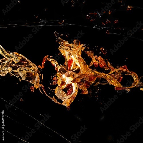 Caramel crystals, colored drops
