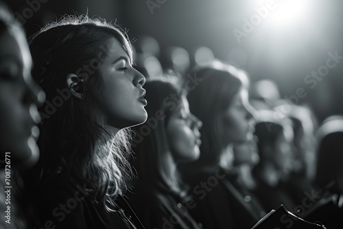 A choir performing choral renditions of popular songs at music party , offering a harmonious and unique musical interpretation, Generative Ai  photo
