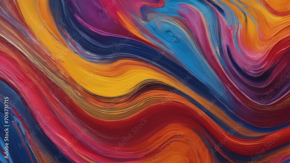 Obraz premium Colorful modern artwork, abstract paint strokes, oil painting on canvas. Acrylic art, artistic texture. Brush daubs and smears grunge background.Ai generative