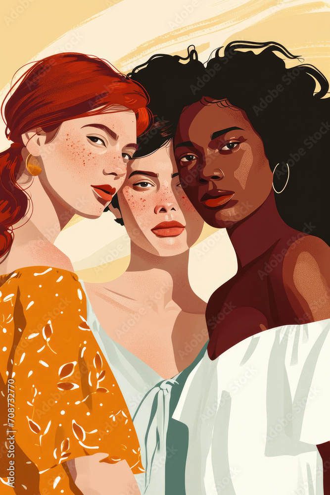 group of strong diverse confident women for empowerment feminism equality teamwork leadership poc color block pencil sketch illustration pop art group of strong diverse confident women for empowerment feminism equality teamwork leadership poc color block pencil sketch illustration pop art