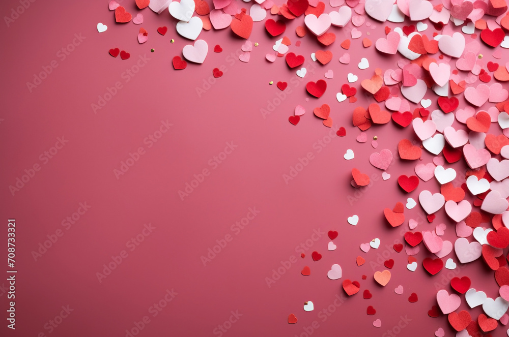 Cascading Hearts on Crimson: A Valentine's Day Celebration - Valentine and Love Background