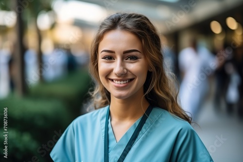 Portrait of a smiling young female nurse