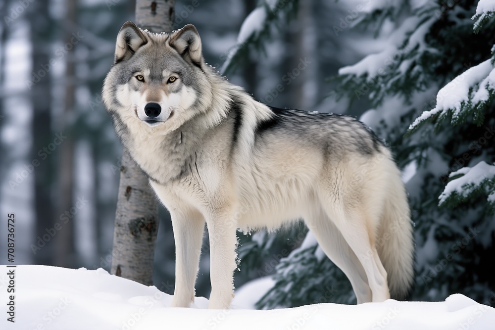 a wolf in deep snow a wolf in deep snow