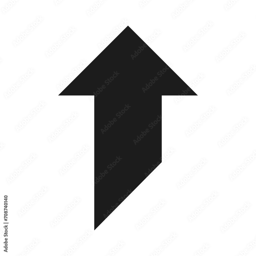 Upward Pointing Cut Arrow Silhouette Icon Upward Pointing Cut Arrow Silhouette Icon