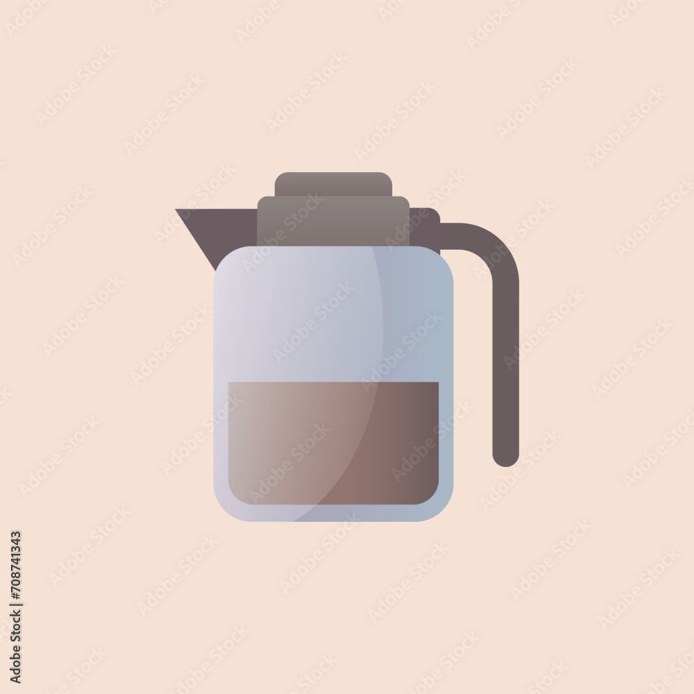 Vector illustration of kettle for brewing coffee, coffee lovers, teapot, glass coffee kettle retro, kitchen utensil for coffee. Vector illustration of kettle for brewing coffee, coffee lovers, teapot, glass coffee kettle retro, kitchen utensil for coffee.