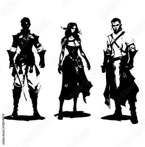 Verschiedene Vektorgrafiken aus dem Bereich Fantasy,  Drachen, dragons, reg, Charakter, sci fi, science, fiction, fantasy, Skizze, sketch, silhouette, vektor, mittelalter, fan, fiktiv,