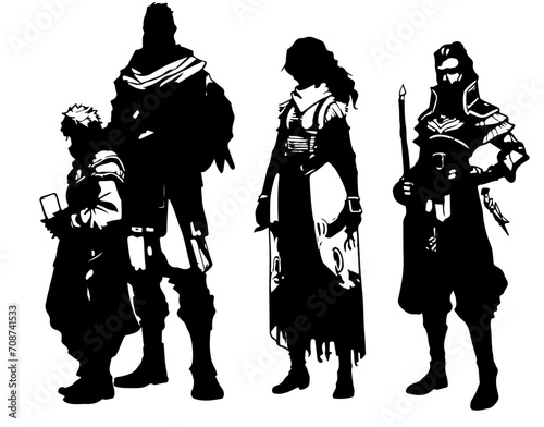 Verschiedene Vektorgrafiken aus dem Bereich Fantasy,  Drachen, dragons, reg, Charakter, sci fi, science, fiction, fantasy, Skizze, sketch, silhouette, vektor, mittelalter, fan, fiktiv,