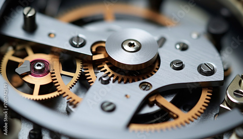 Wallpaper Mural Clockworks disassembling, repairing mechanic restoring accuracy, teamwork progressing generated by AI Torontodigital.ca