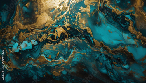 Abstract Golden Blue Jade wallpaper