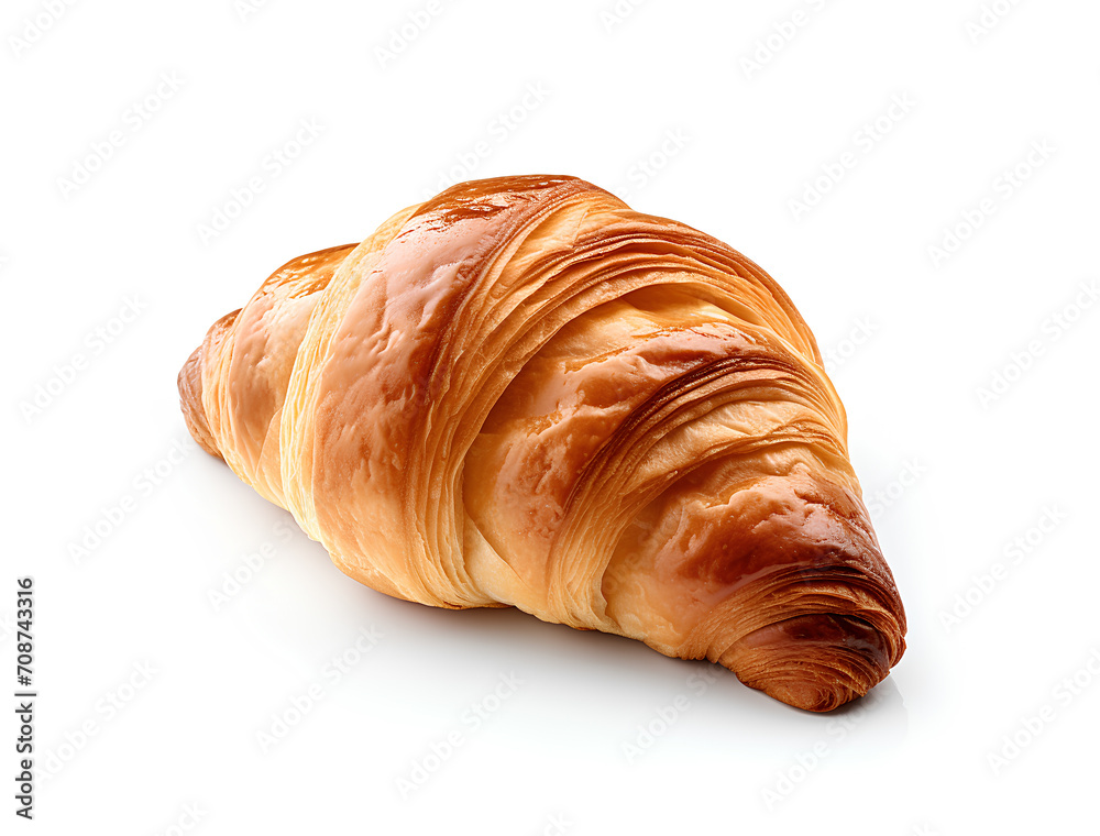 Croissant isolated on white background.