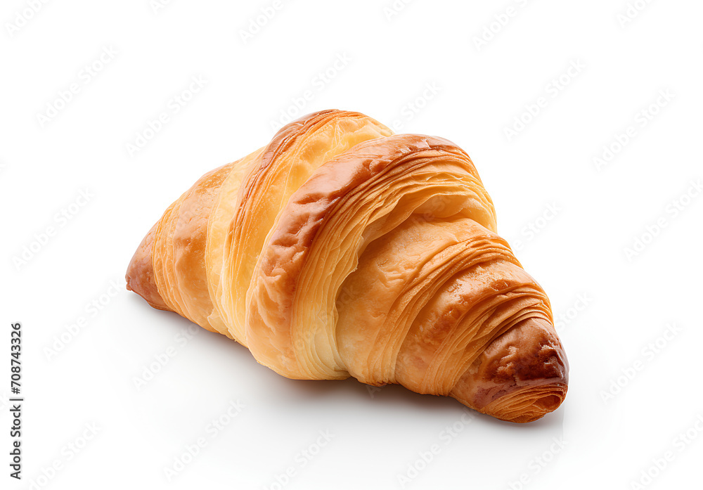 Croissant isolated on white background.