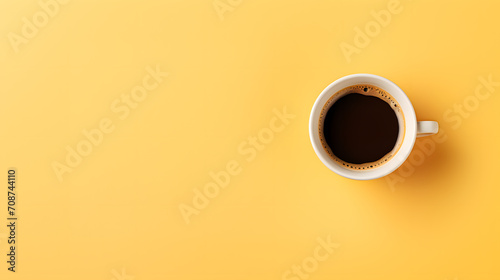 Sunny Espresso Delight on Yellow Background